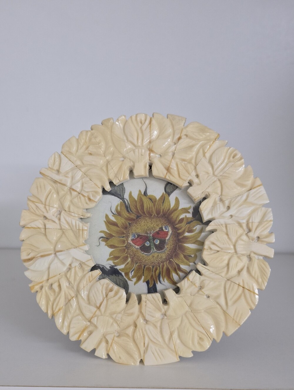 Anthropologie Floral Carved Bone Frame